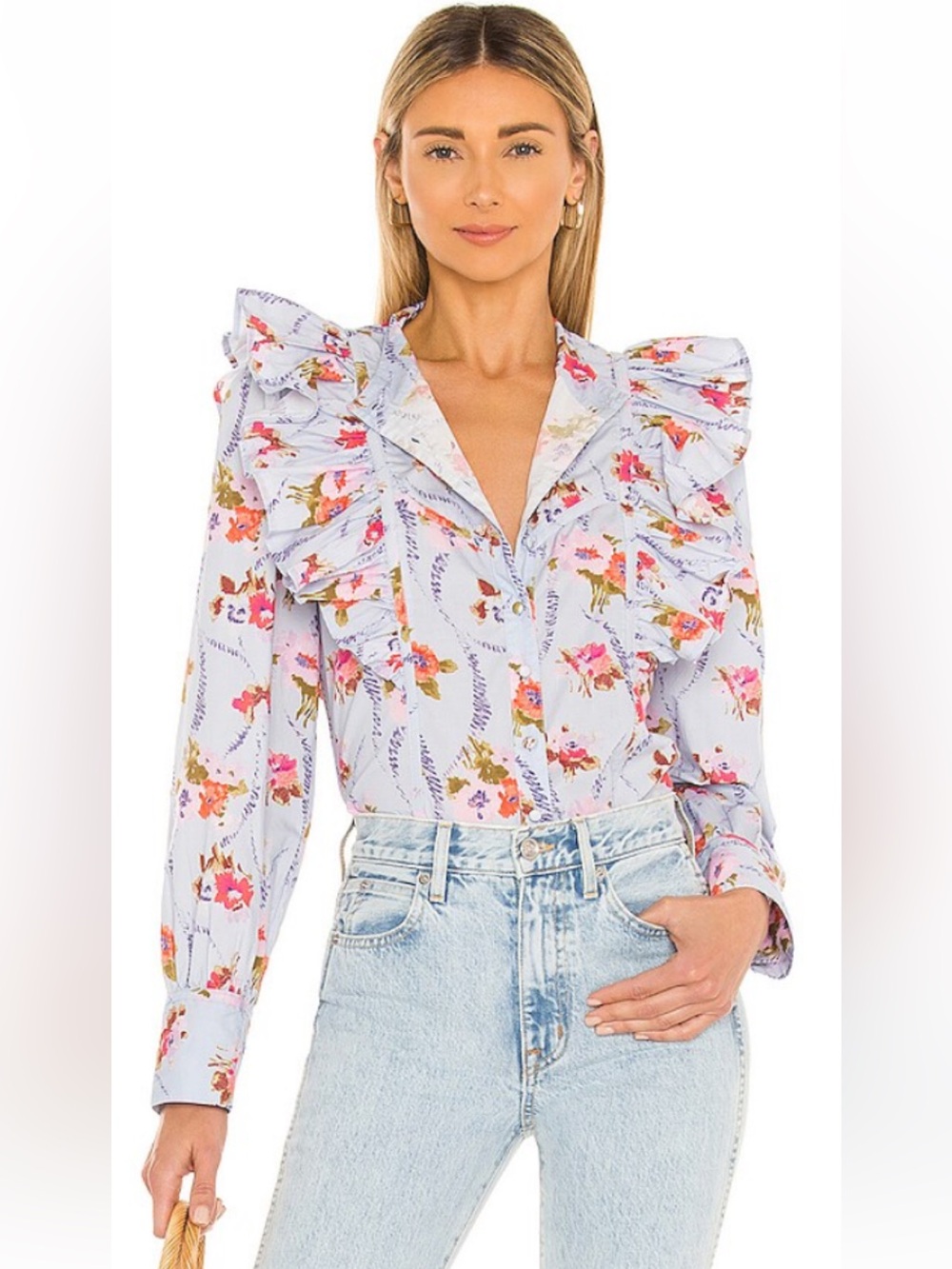 LoveShackFancy Beatrix Blouse SZ M floral